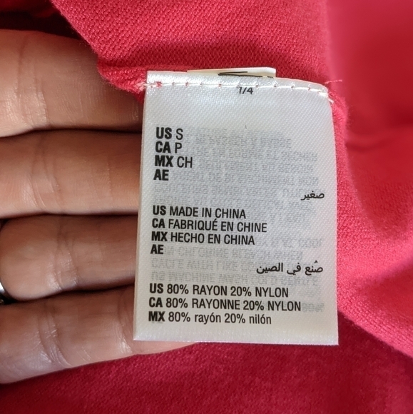 ALFANI Pink Scoop Neck Shark bite hem Ribbed Top S - Picture 5 of 13